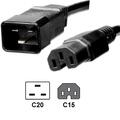 LinkIT Power Cable C15(C13)/C20 black 1m LSZH | 3 x 1.50mm&#178;