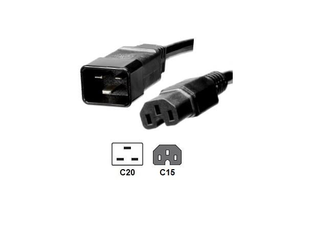 LinkIT Power Cable C15(C13)/C20 black 1m LSZH | 3 x 1.50mm² 