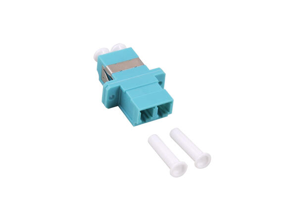 LinkIT Fiber adapter LC/LC Duplex MM | Clips and flanges | Aqua 