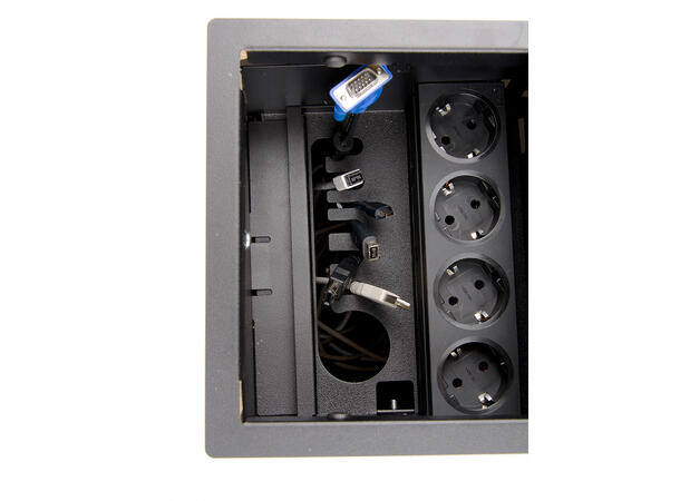 Kenson-NorLink Cable Support Mini Black | 4 Outlets | 5 m 