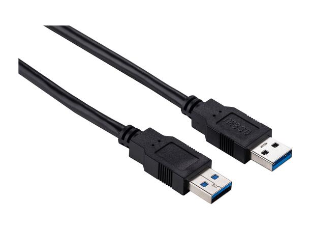 Elivi USB 3.0 A till A kabel 1 meter M/M, 3.0, Svart 