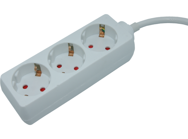 Elivi Powerstrip 3 Socks 1,5m White | Without on/off switch 