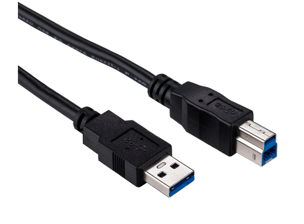 Elivi USB 3.0 A till B kabel 1 meter Svart (Stor B kontakt) 