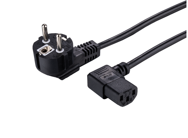 LinkIT Power Cable CEE7/7 - C13 Black 5m PVC | angeled Schuko/C13 | 3 x 1.0 mm² 