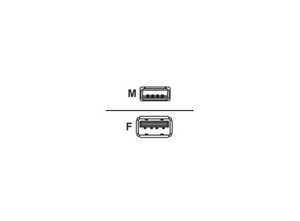 Elivi USB 2.0 A till A förlängning 2 m M/F, 2.0, Svart 
