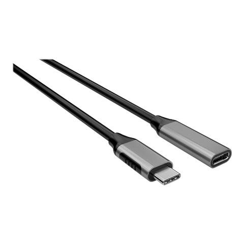 Elivi USB C til C Skj&#248;t 0,7 meter M/F, Svart/Space Grey, 10gbps/100W