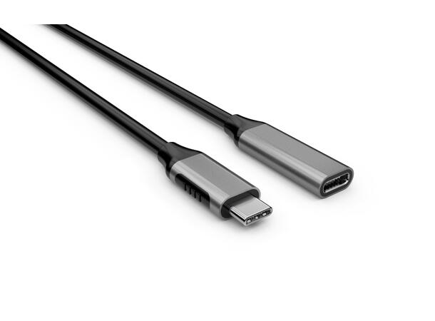 Elivi USB C till C förlängning 0,7 m M/F, Svart/Space Grå, 10gbps/100W 