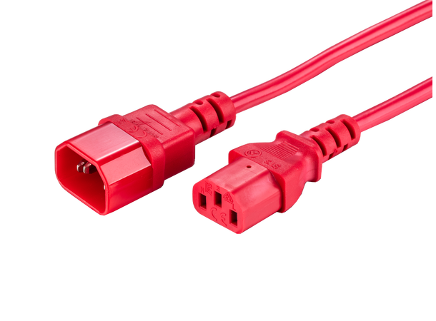 LinkIT strömkabel C13/C14 röd  0,7m PVC | 3 x 1,00 mm² | H05VV-F 