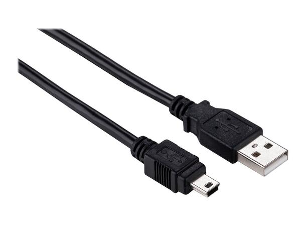 Elivi USB A till Mini B kabel 2 meter 2.0, Svart 