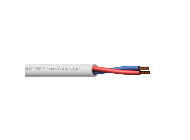Procab CLS215W-CCA 2x1.5mm² 100M HVIT Hvit høytalerkabel på rull, Halogenfri 