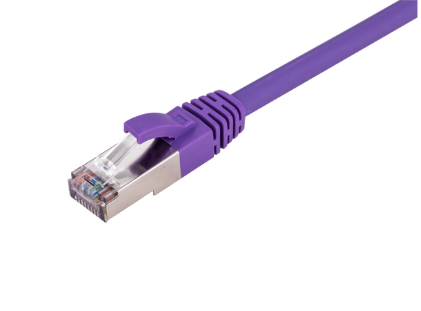 LinkIT S/FTP Patch Cat6a purple 0.5m AWG 26/7 | LSZH | Snagless 