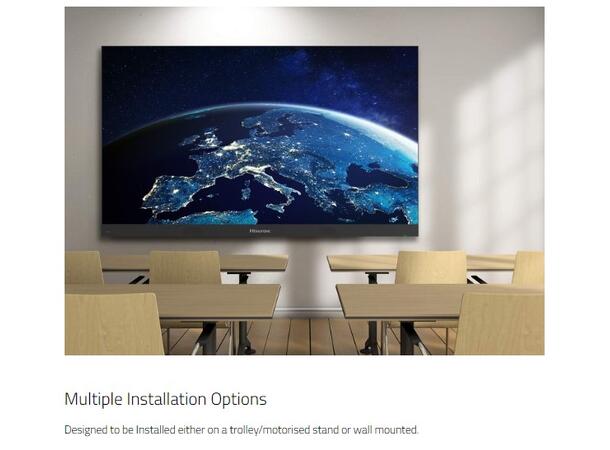 Hisense 138" LED all-in-one Wall mounted 500nits, Android 9.0 