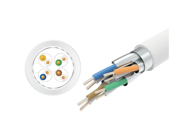 LinkIT Cat.6 F/FTP LSZH white 500m Installation cable | AWG 23/1 | 250Mhz 