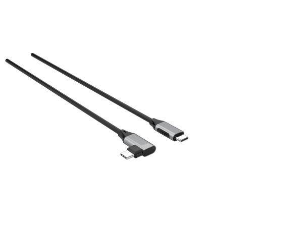 Elivi USB C til C Extension 90° 1 m M/F| Black/Space Grey| 10gbps/100W 