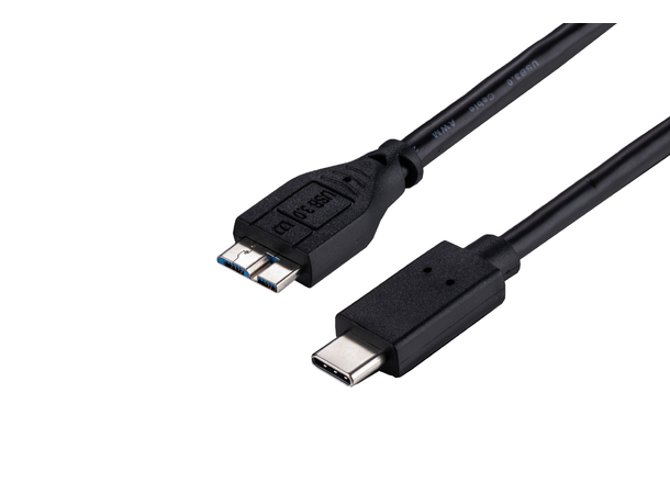 LinkIT USB C - USB Microb 3.0| 1M| Gen 1| 5 Gbps| Black| Hale-Hane. 60W 