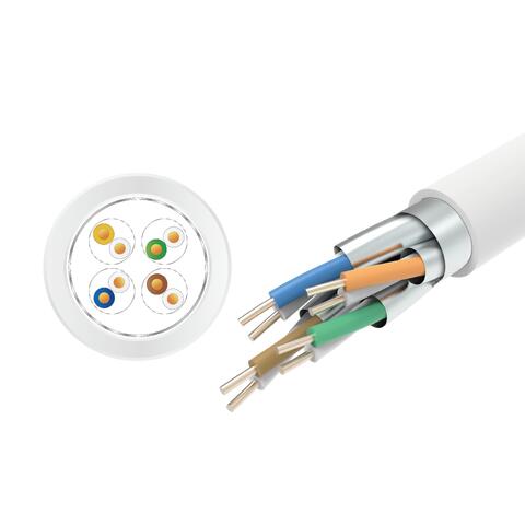 LinkIT Cat.6a F/FTP LSZH white 305m Installation cable | AWG 23/1 | 500Mhz