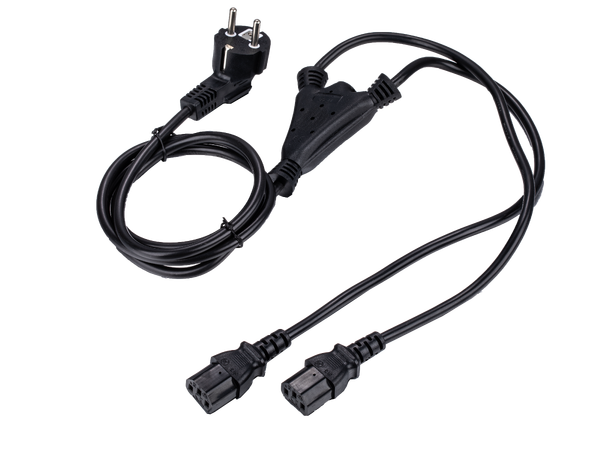 LinkIT Power Cable CEE7/7 to 2x C13 1.8m split| 1.00mm² | Black 